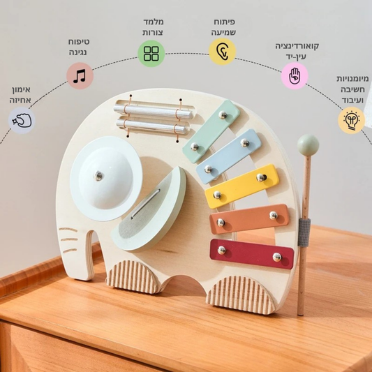 כלי נגינה מעץ - קסילופון פיל👶🤲