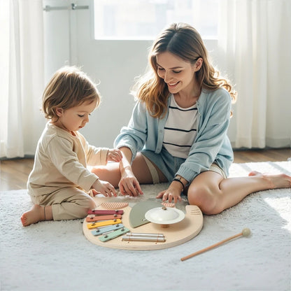 Montessori Wooden 5 Tones Multicolor Xylophone Wood Musical Instrument Toys For Baby Kids Puzzles Early Learning Games Baby Gift