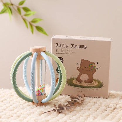 Baby Rattle Toy Wooden Rain Drum With Silicone Baby Sensory Touch Toy Newborn Dental Care Gum Anti-eating Hand Molar Stick Gif
Montessori Baby Toy Wooden Rain Drum With Silicone | Sensory Touch Toy