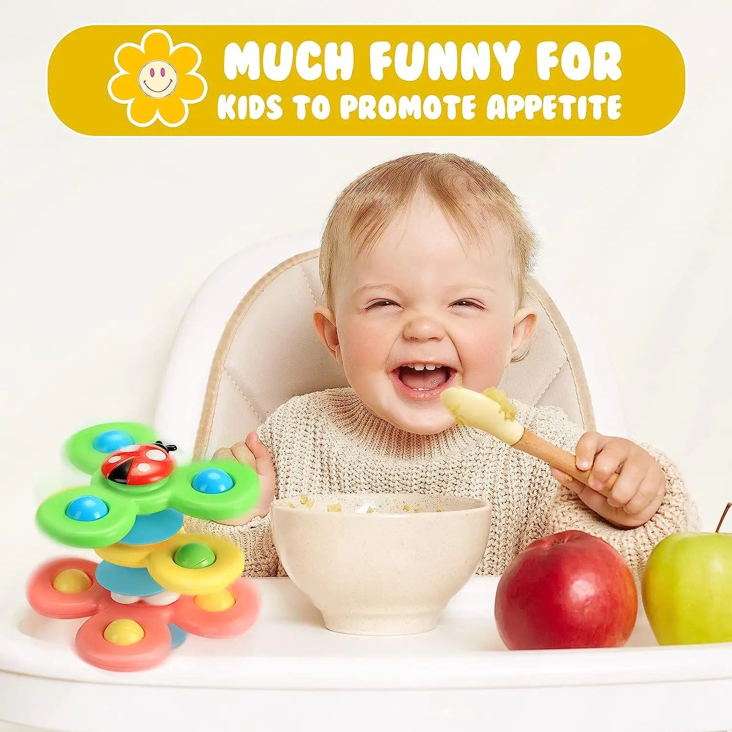 Cartoon Suction Cup Spinner Toy Baby Bath Toys Hand Spinning Toys with Suction Cup Water Play Toy Educational Toys for Baby Kid