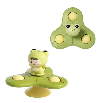 Cartoon Suction Cup Spinner Toy Baby Bath Toys Hand Spinning Toys with Suction Cup Water Play Toy Educational Toys for Baby Kid
