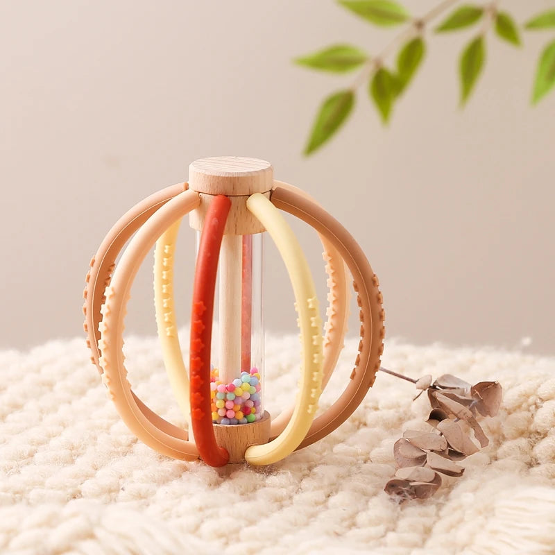 Baby Rattle Toy Wooden Rain Drum With Silicone Baby Sensory Touch Toy Newborn Dental Care Gum Anti-eating Hand Molar Stick Gif
Montessori Baby Toy Wooden Rain Drum With Silicone | Sensory Touch Toy
