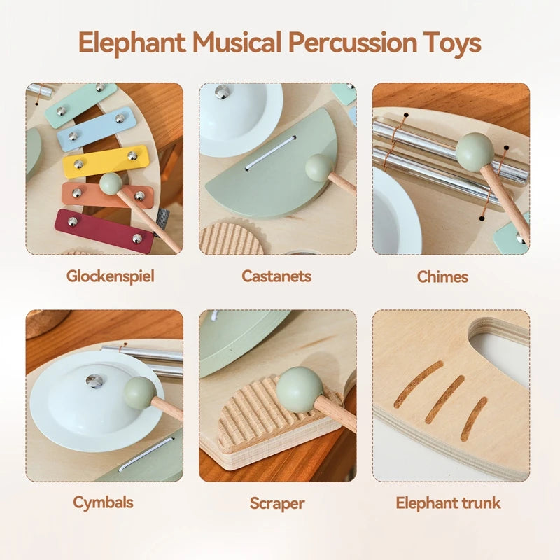 Montessori Wooden 5 Tones Multicolor Xylophone Wood Musical Instrument Toys For Baby Kids Puzzles Early Learning Games Baby Gift